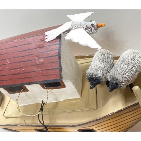 Noah’s Ark Tin boat Ark with Animals and ladder Decoration Brand New - Picture 4 of 15
